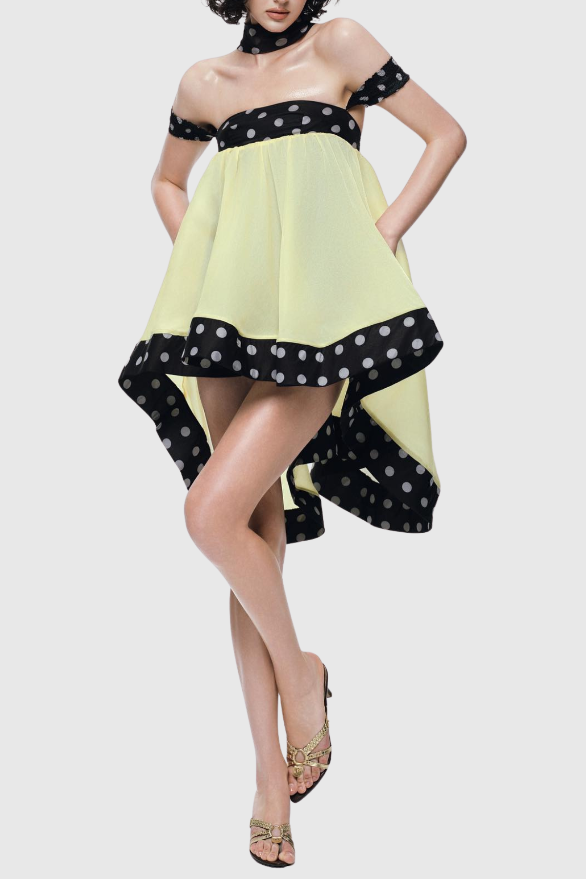 Maural Off Shoulder Polka Dot Mini Dress