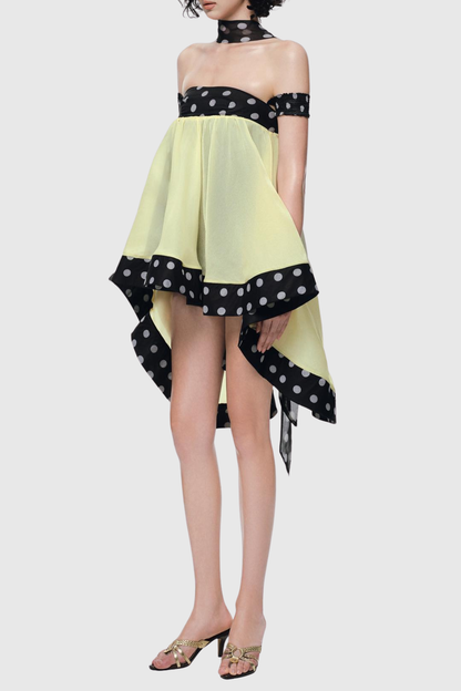 Maural Off Shoulder Polka Dot Mini Dress