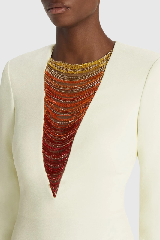 Mawae Gradient Bead Embellished Maxi Dress
