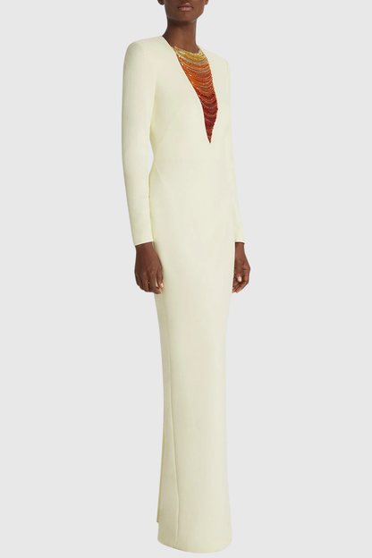 Mawae Gradient Bead Embellished Maxi Dress