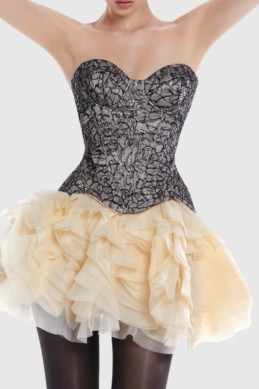 Mawar Lace Corset - Beige