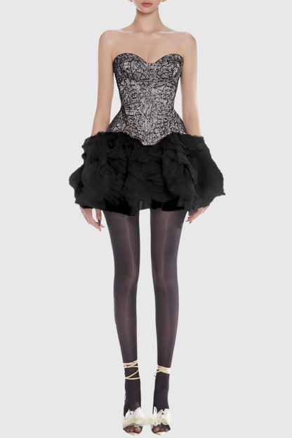 Mawar Lace Corset - Black
