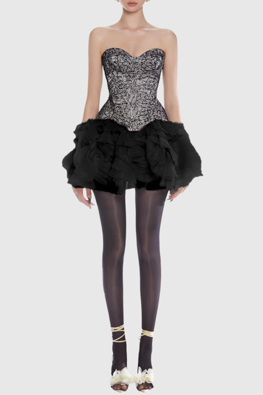 Mawar Lace Corset - Black