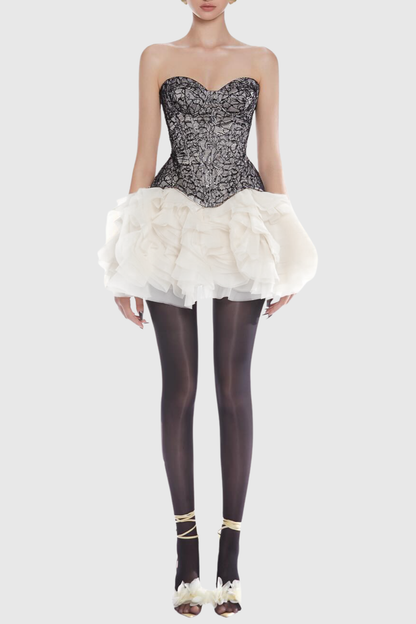 Mawar Lace Corset - White