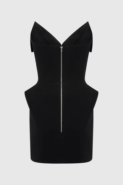 Mayar Strapless Corset Mini Dress - Black