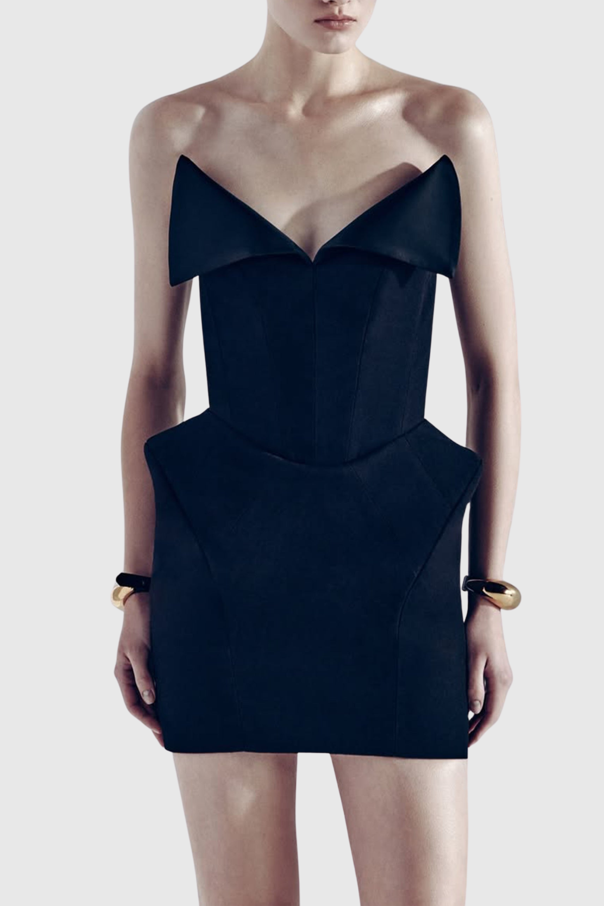 Mayar Strapless Corset Mini Dress - Black