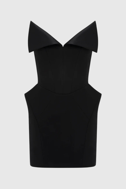 Mayar Strapless Corset Mini Dress - Black