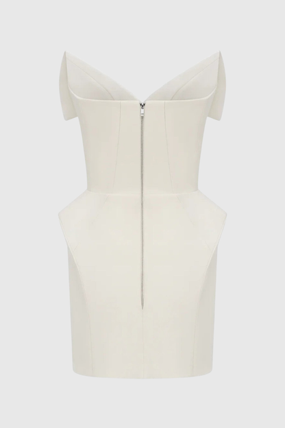 Mayar Strapless Corset Mini Dress - White