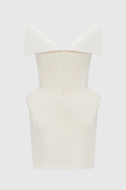 Mayar Strapless Corset Mini Dress - White