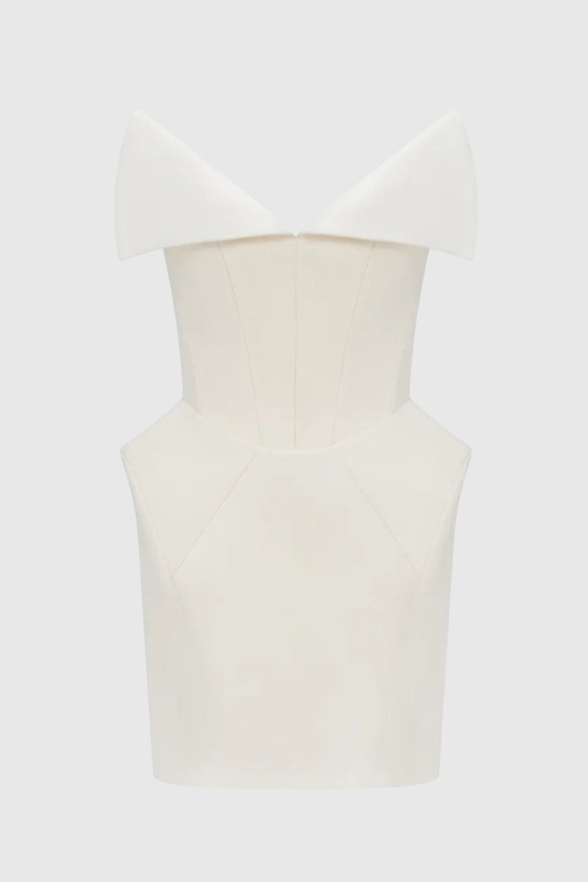 Mayar Strapless Corset Mini Dress - White