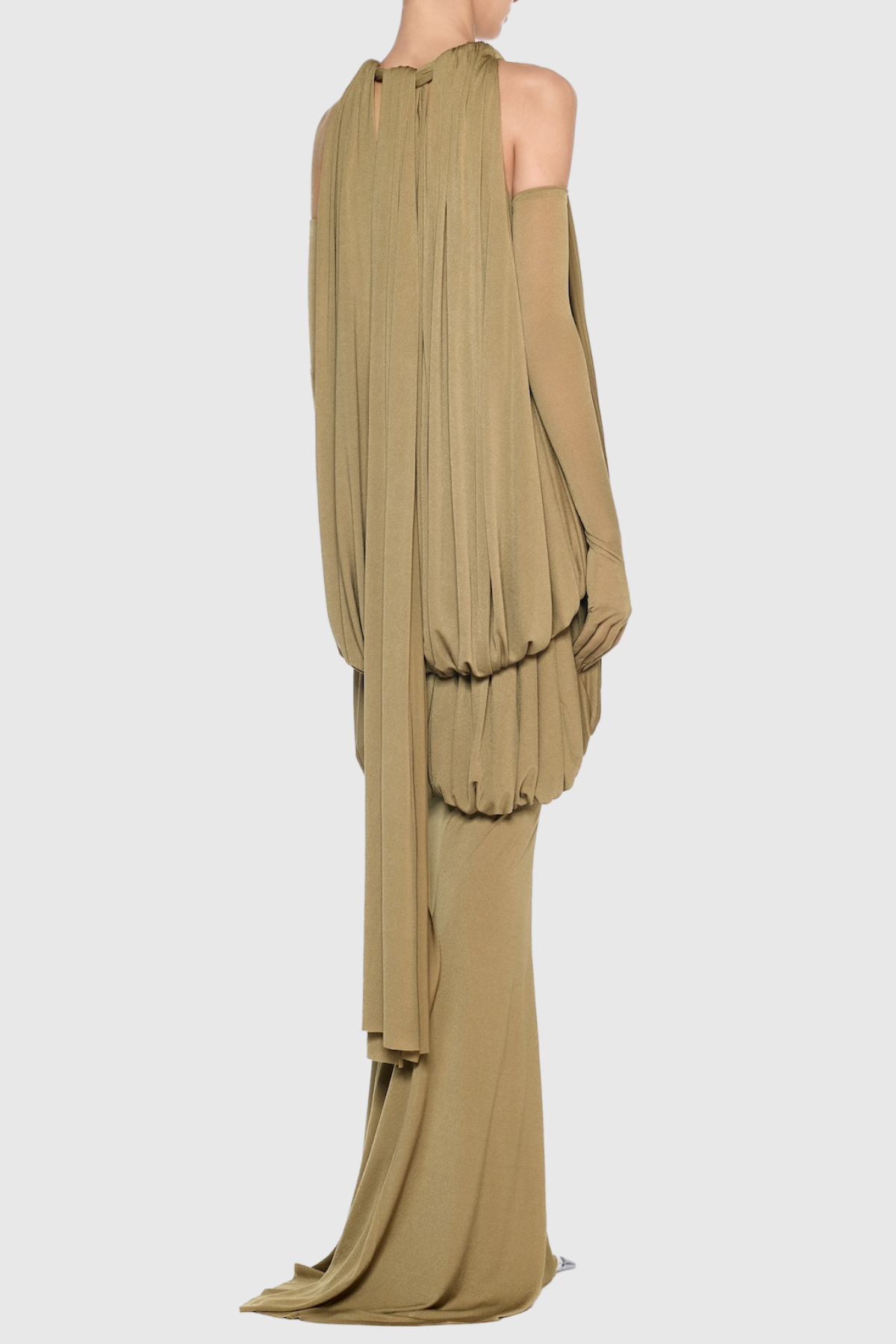 Mbba Sleeveless Ruched Maxi Dress - Brown
