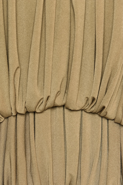 Mbba Sleeveless Ruched Maxi Dress - Brown
