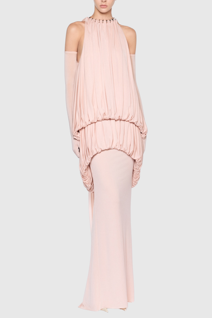 Mbba Sleeveless Ruched Maxi Dress - Pink