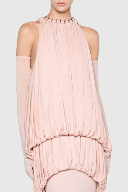 Mbba Sleeveless Ruched Maxi Dress - Pink