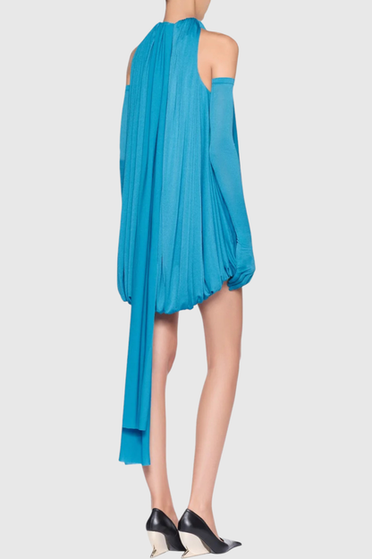 Mbba Sleeveless Ruched Mini Dress - Blue