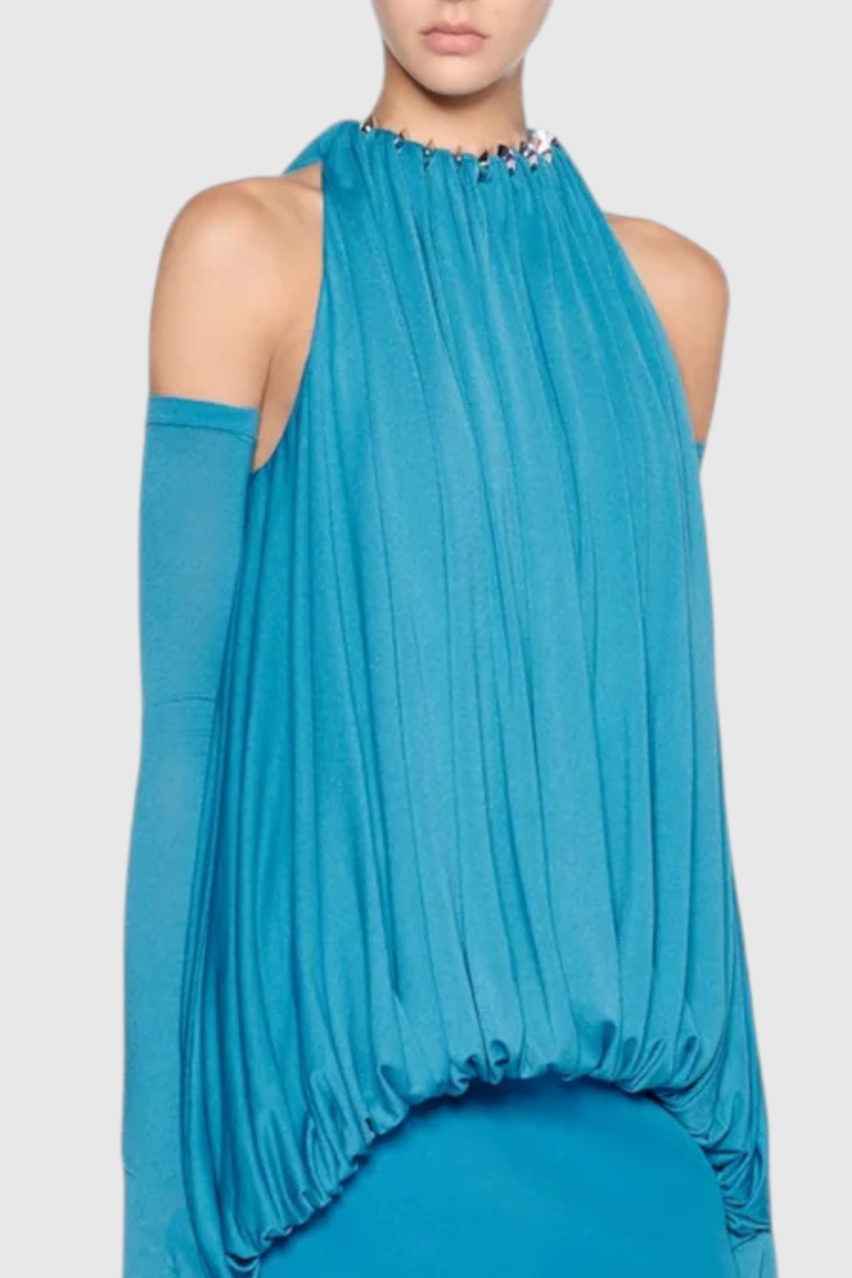 Mbba Sleeveless Ruched Mini Dress - Blue