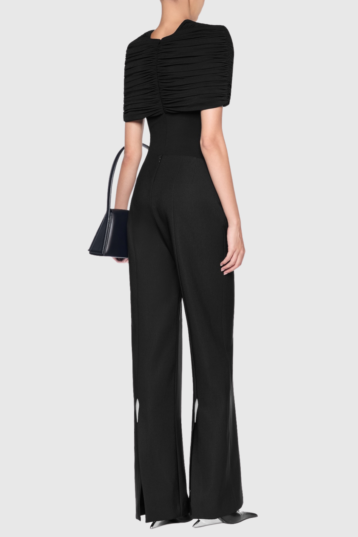 Mbban Metal Ruched Bodysuit - Black