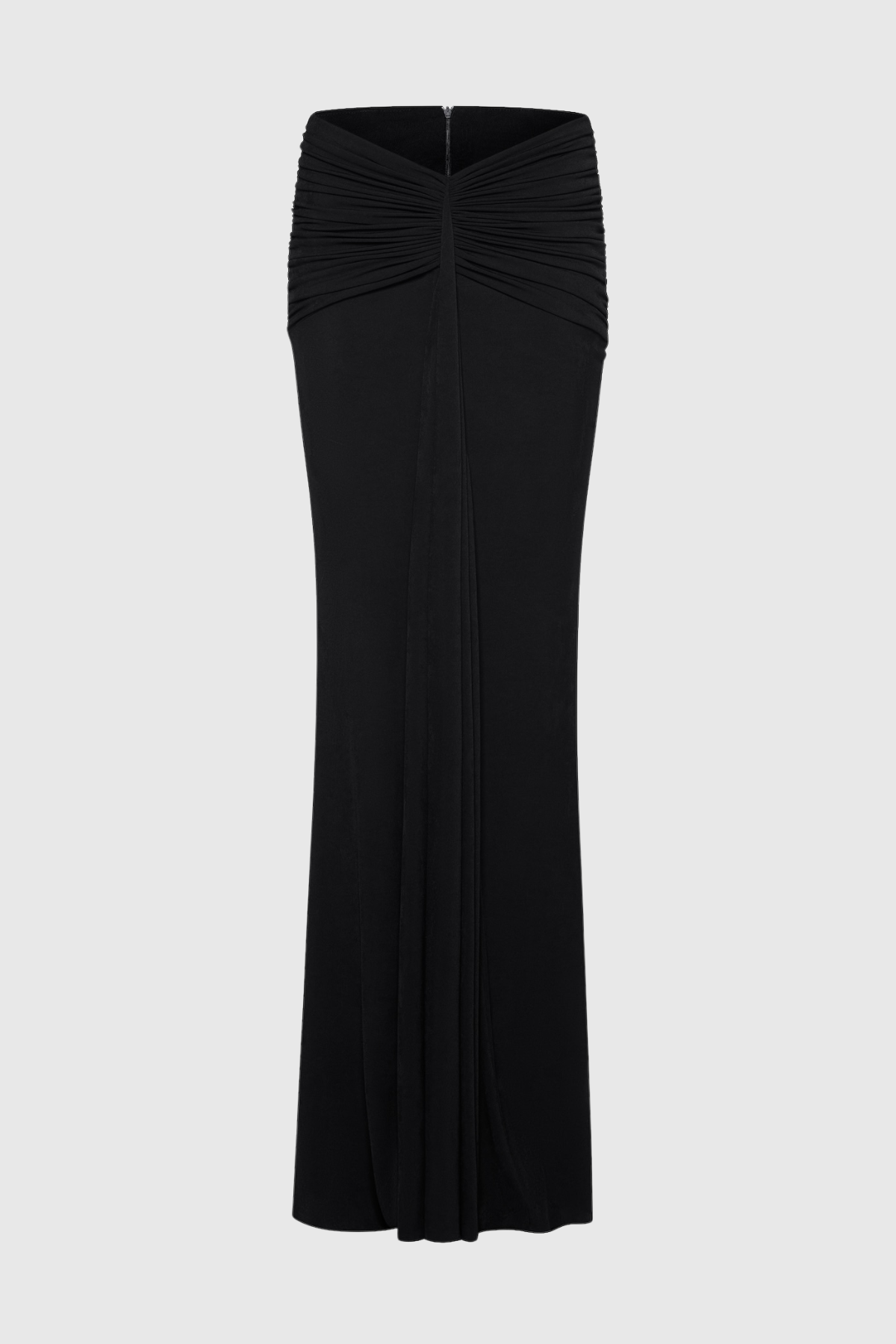 Mbban Off Shoulder Ruched Top & Maxi Skirt Set - Black