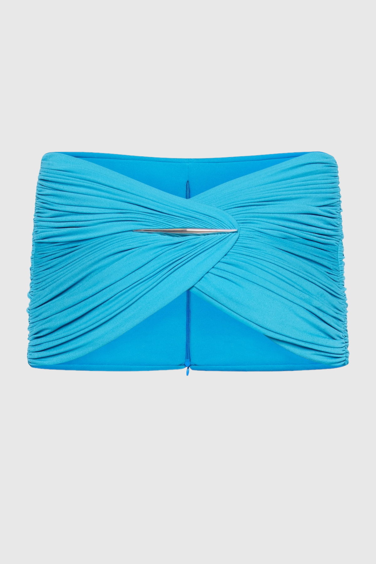 Mbban Off Shoulder Ruched Top & Maxi Skirt Set - Blue