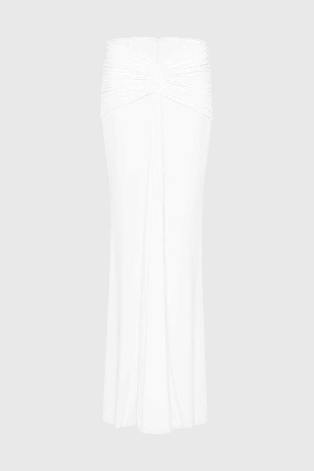 Mbban Off Shoulder Ruched Top & Maxi Skirt Set - White