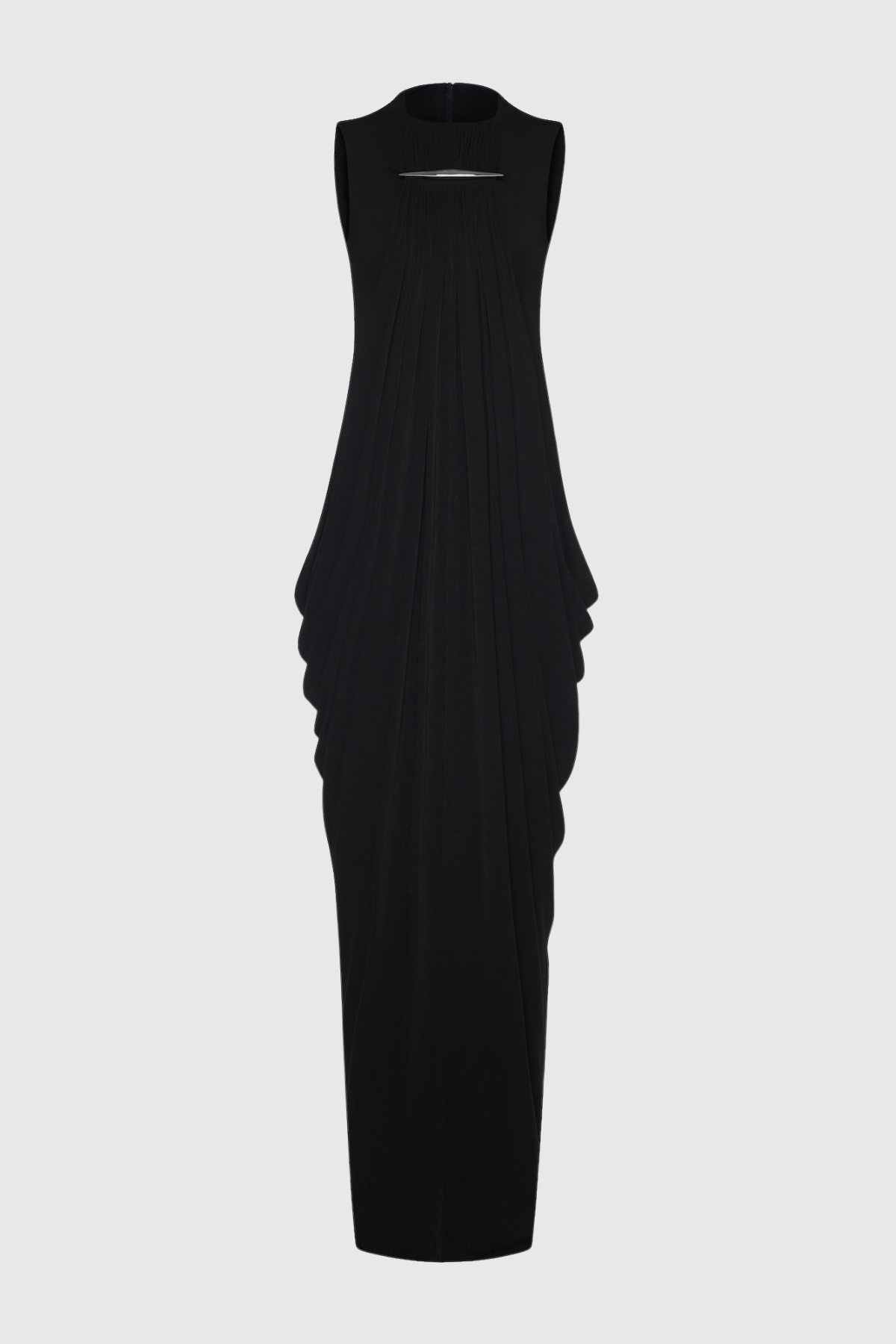 Mbban Sleeveless Metal Ruched Maxi Dress - Black