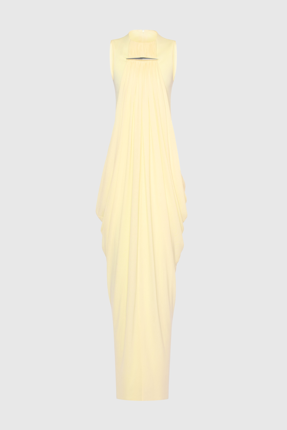 Mbban Sleeveless Metal Ruched Maxi Dress - Yellow