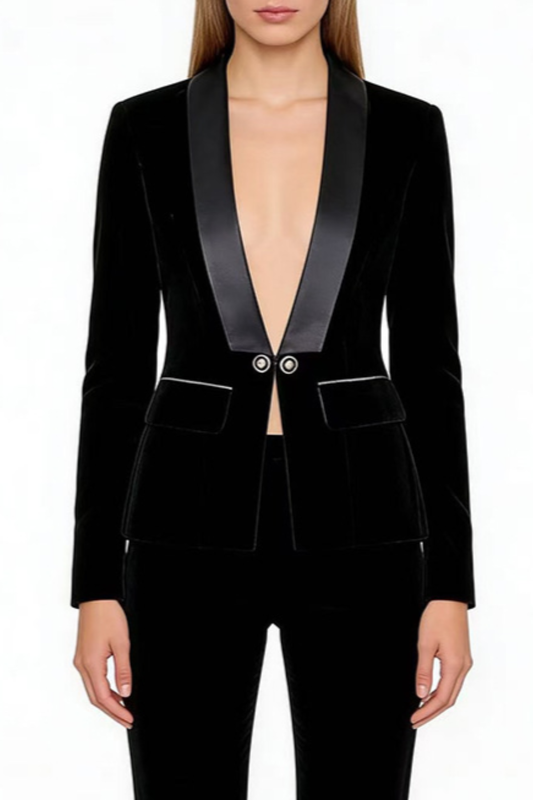 Mccoy Velvet Blazer - Black