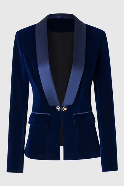 Mccoy Velvet Blazer - Royal Blue