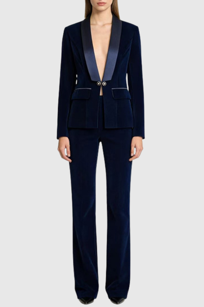 Mccoy Velvet Blazer - Royal Blue