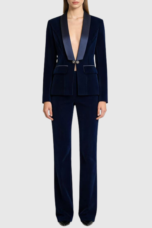 Mccoy Velvet Blazer - Royal Blue