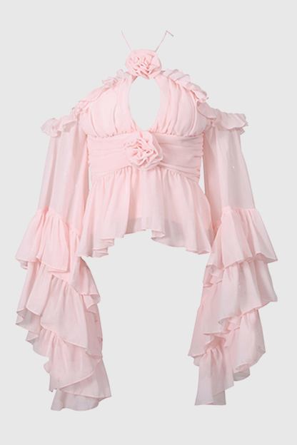 Medusa Floral Ruffle Top & Maxi Skirt Set