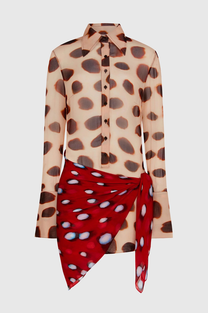 Meera Print Mini Shirt Dress