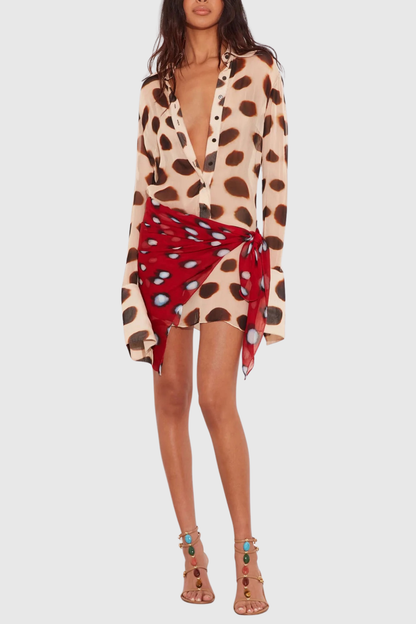 Meera Print Mini Shirt Dress