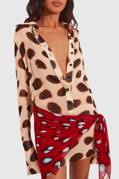 Meera Print Mini Shirt Dress