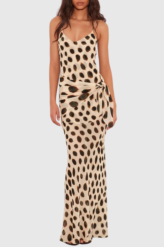Meera Print Tie Up Maxi Dress