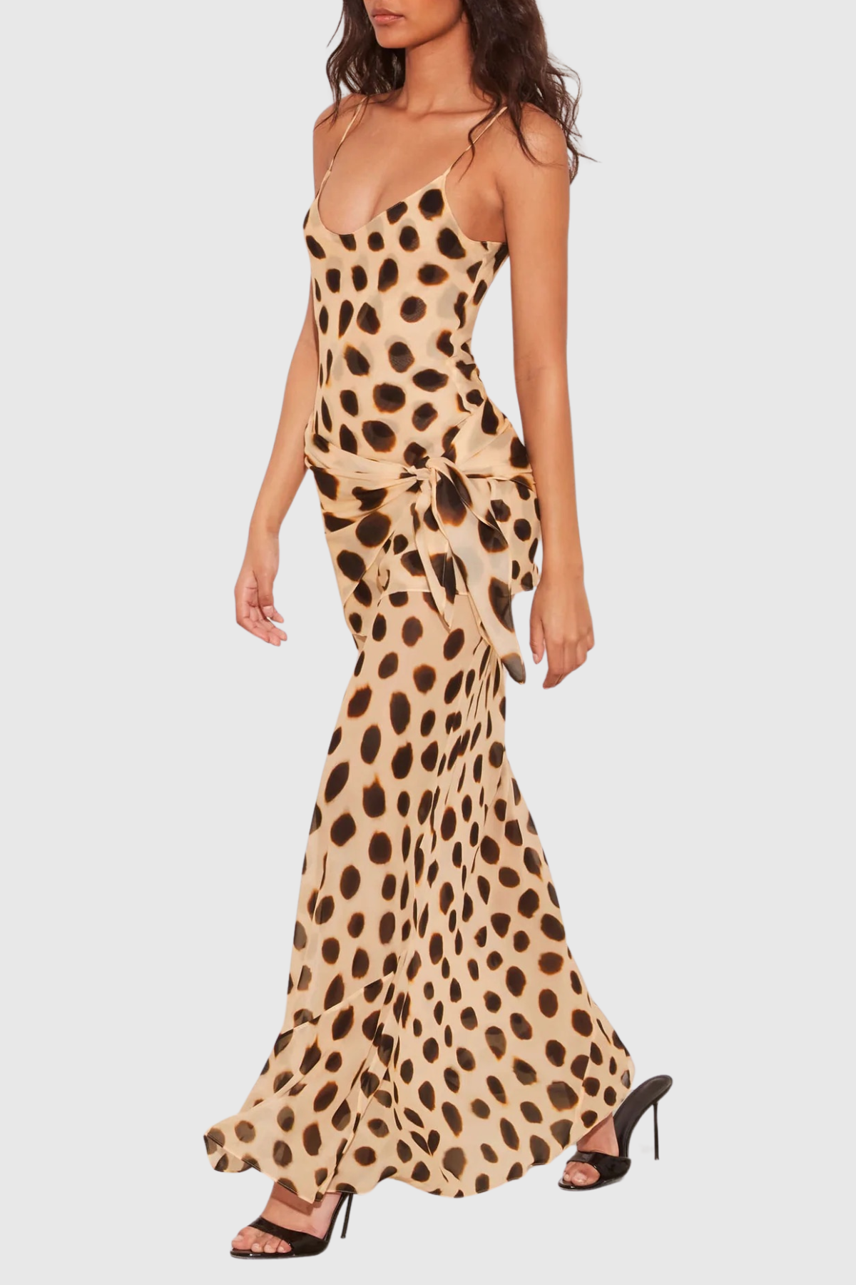 Meera Print Tie Up Maxi Dress
