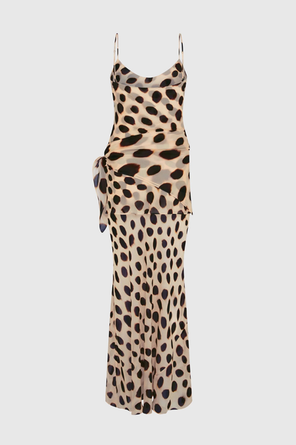 Meera Print Tie Up Maxi Dress
