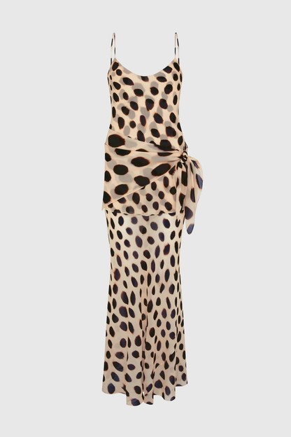 Meera Print Tie Up Maxi Dress