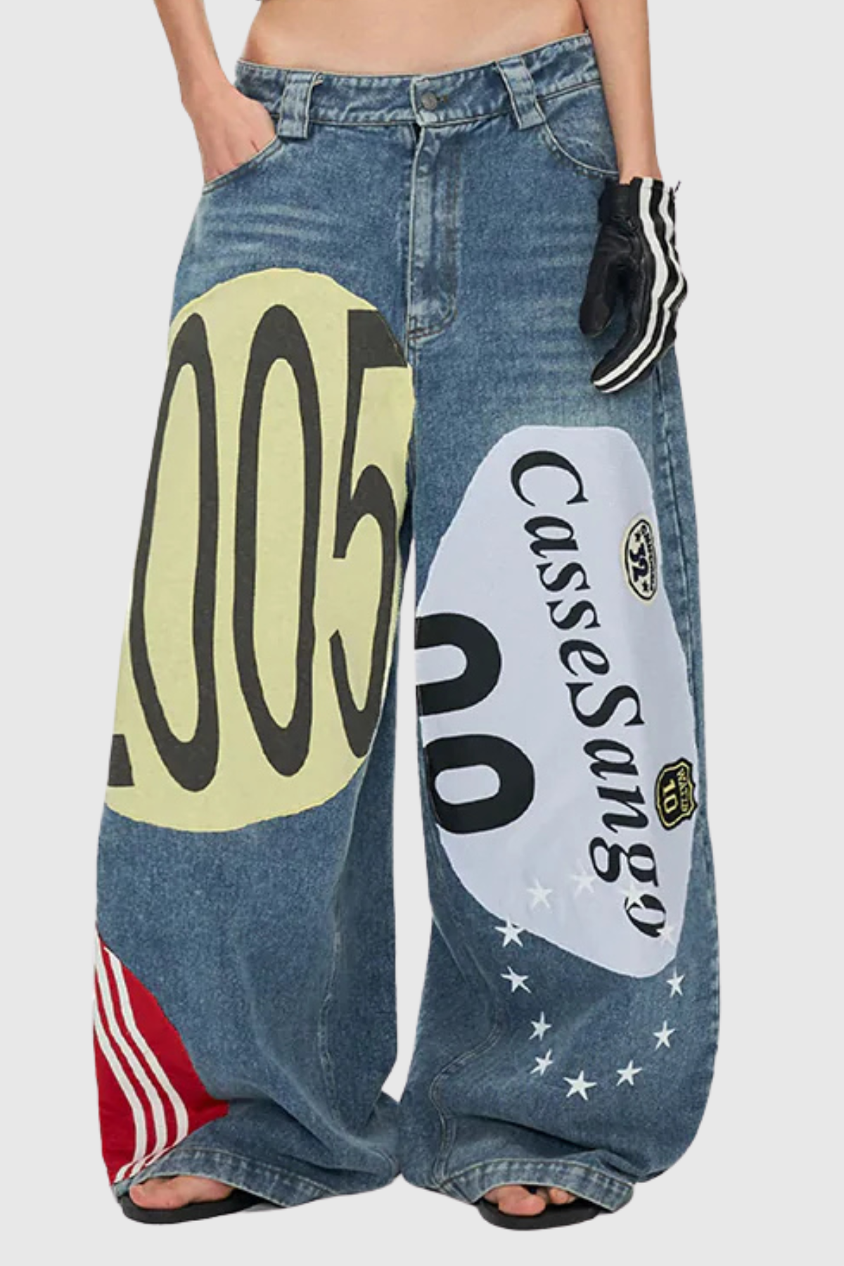 Meilani Deconstructed Patchwork Jeans - Blue