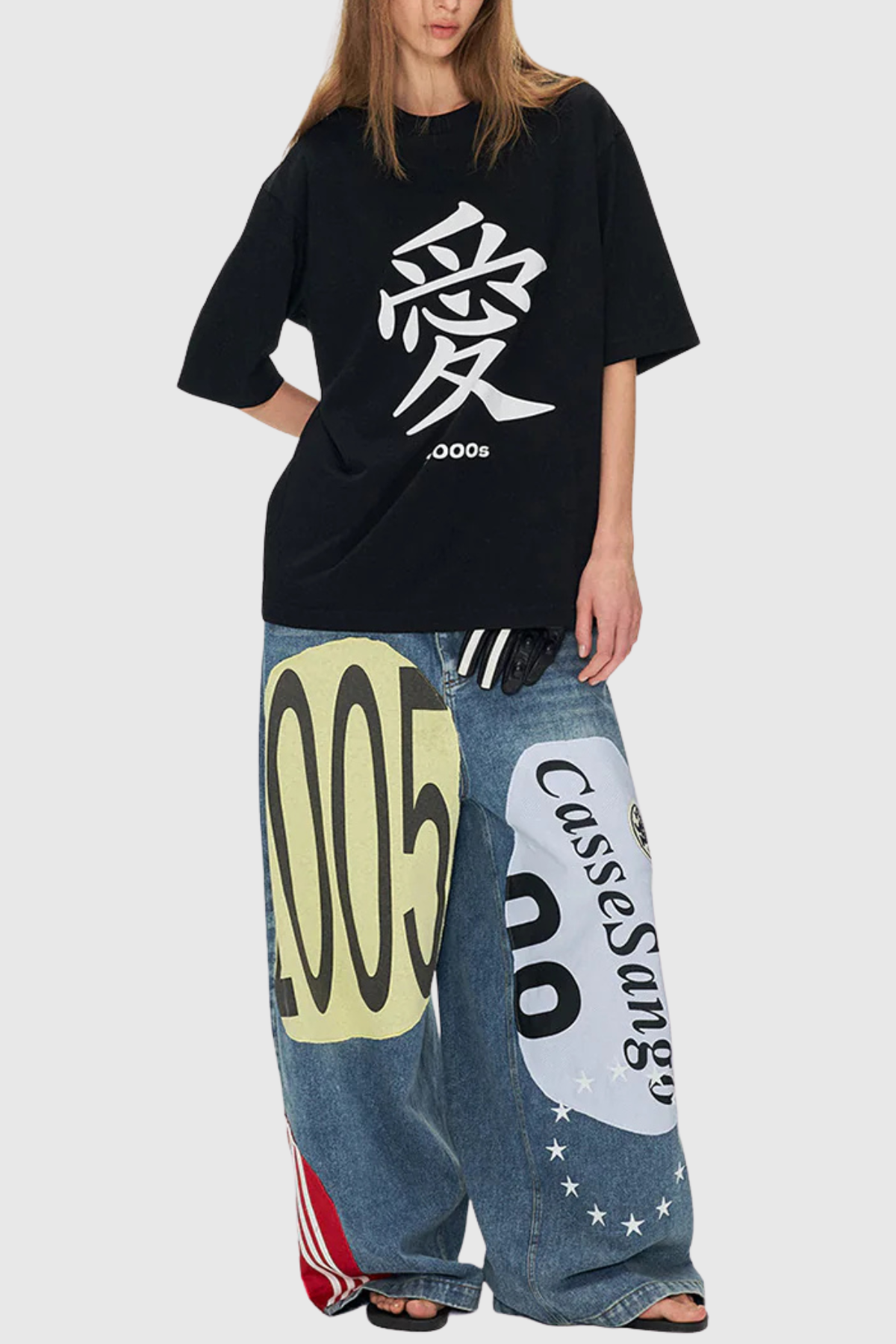 Meilani Deconstructed Patchwork Jeans - Blue