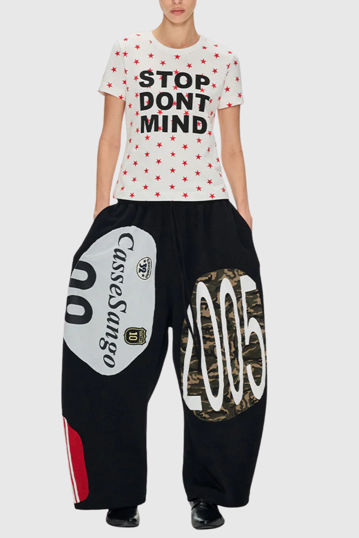 Meilani Deconstructed Patchwork Pants - Black