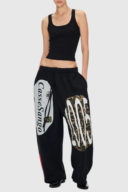 Meilani Deconstructed Patchwork Pants - Black