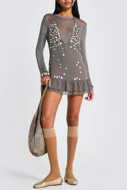 Melusa Halter Buttoned Mini Dress