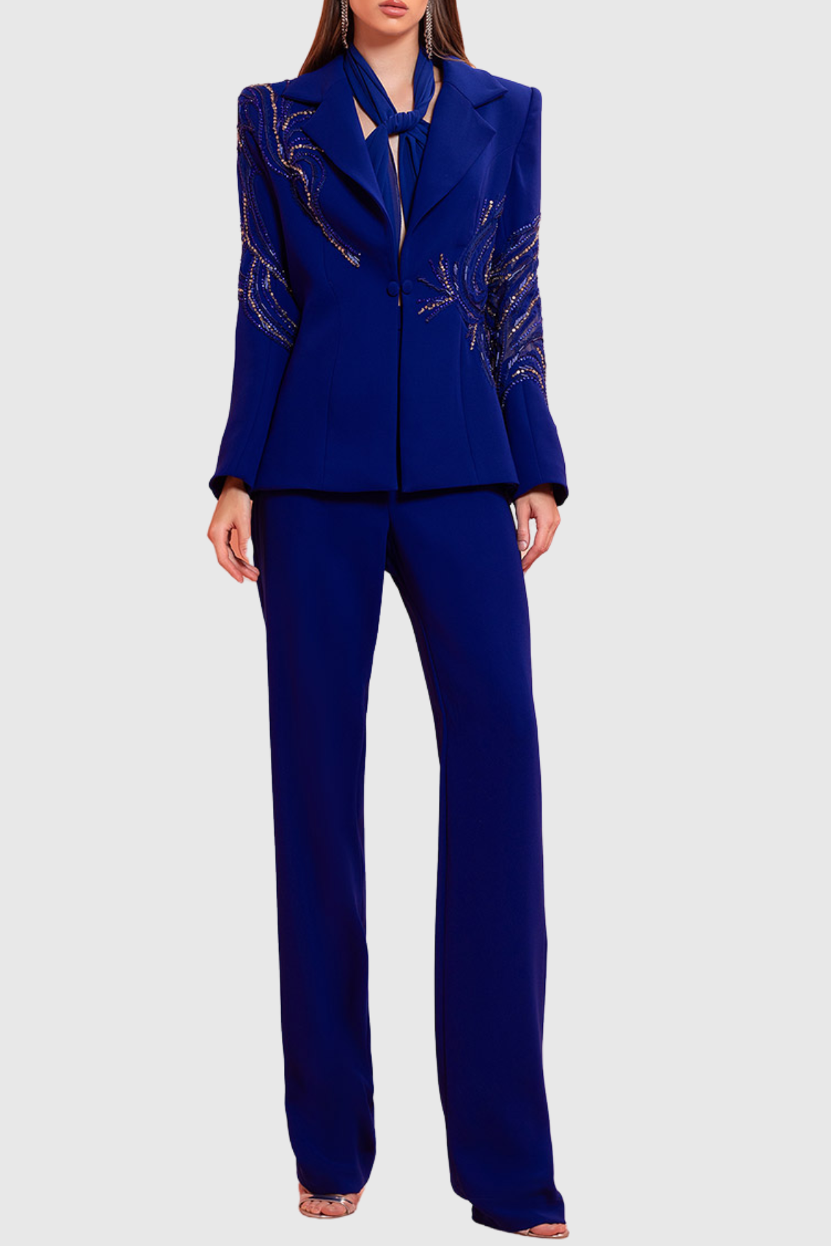 Melvina Crystal Embellished Blazer & Pants Set