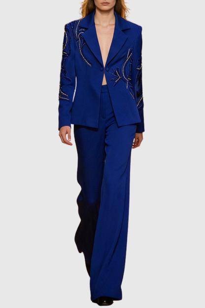 Melvina Crystal Embellished Blazer & Pants Set