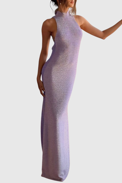 Mercer Glitter Sleeveless Backless Maxi Dress