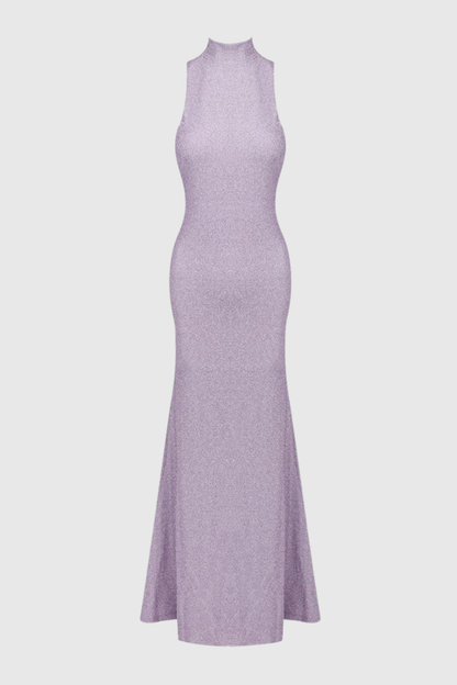 Mercer Glitter Sleeveless Backless Maxi Dress