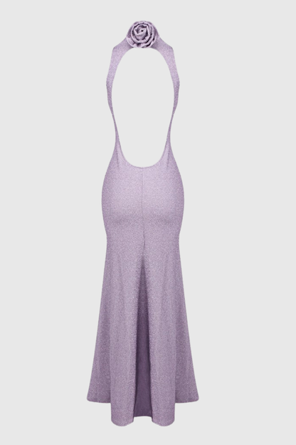 Mercer Glitter Sleeveless Backless Maxi Dress