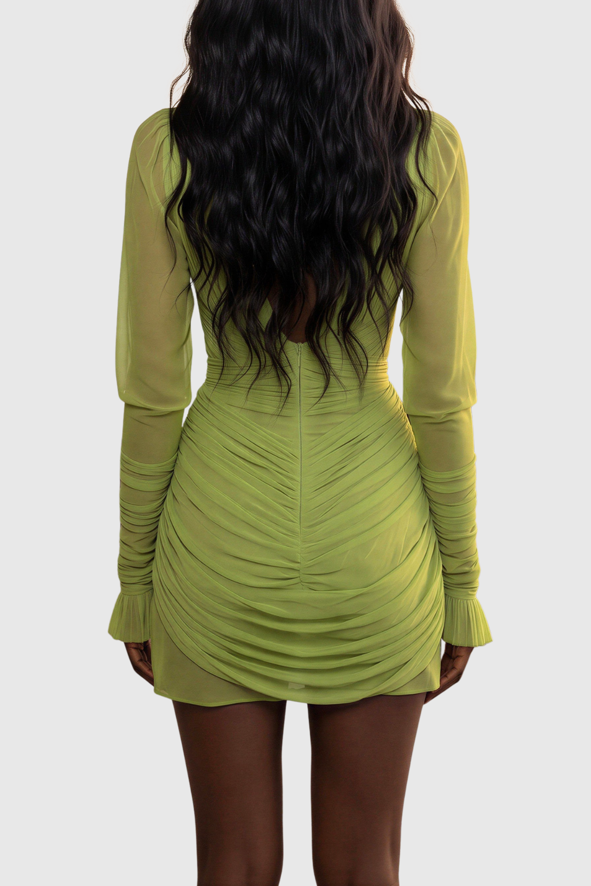 Merida Asymmetric Ruched Mini Dress