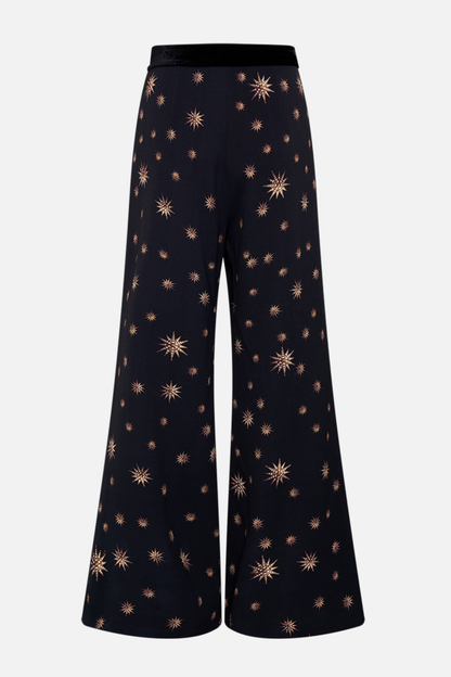 Merita Star Embroidered Feather Blazer & Pants Set